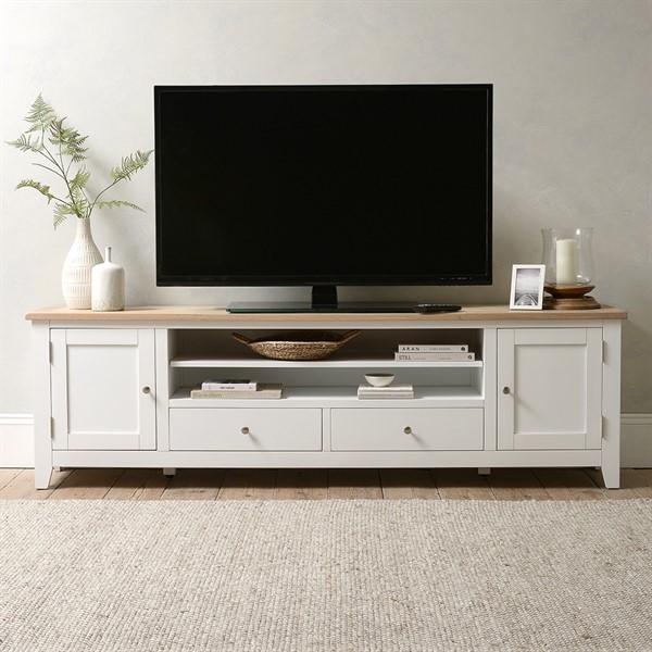 Chester Pure White XXL TV Stand up to 90" - The Cotswold Company | The ...