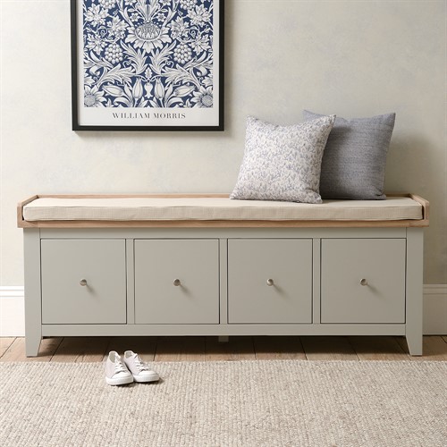 Chester Dove Grey 4 Drawer Shoe Bench
