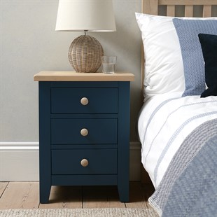 Chester Midnight Blue 3 Drawer Bedside