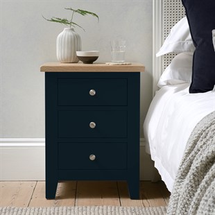 Chester Midnight Blue 3 Drawer Bedside Table