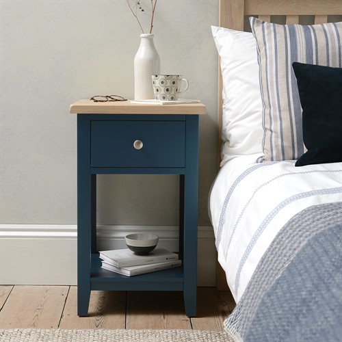 Chester Midnight Blue 1 Drawer Bedside