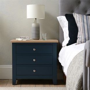 Chester Midnight Blue 3 Drawer Bedside
