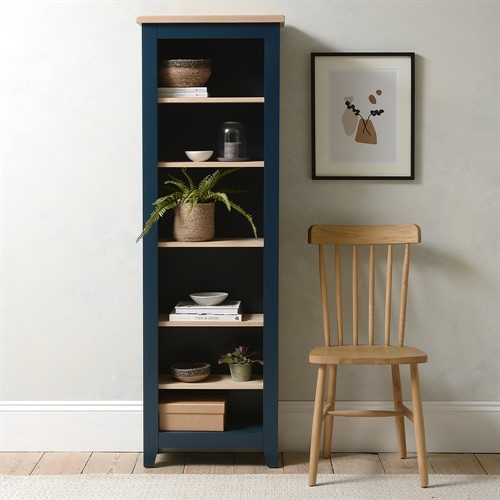 Chester Midnight Blue Tall Slim Bookcase