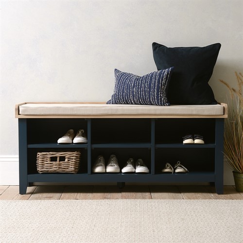 Chester Midnight Blue Large Shoe Storage Bench