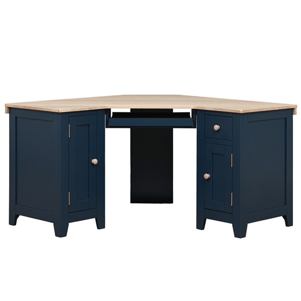 Chester Midnight Blue Corner Desk The Cotswold Company