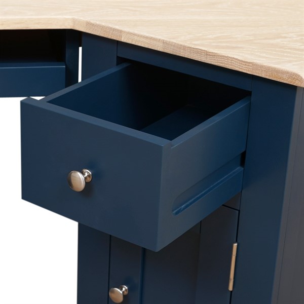 Chester Midnight Blue Corner Desk The Cotswold Company