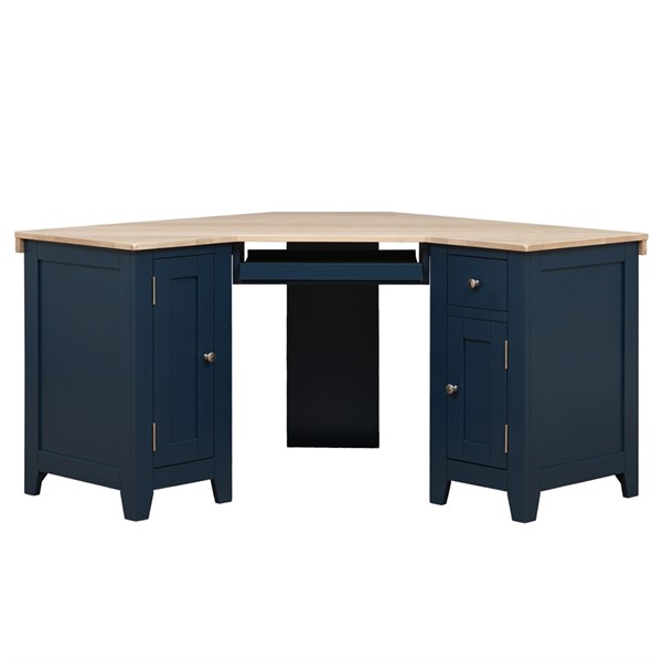Chester Midnight Blue Corner Desk The Cotswold Company