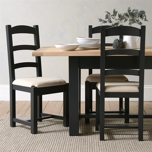 Chester Charcoal 180-220-260 Ext and 6 Ladderback Chairs - Charcoal