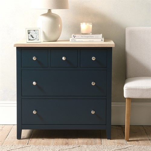 Chester Midnight Blue 5 Drawer Chest