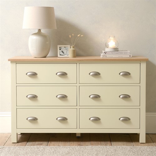 Gloucester Cream 6 Drawer Low and Wide Chest