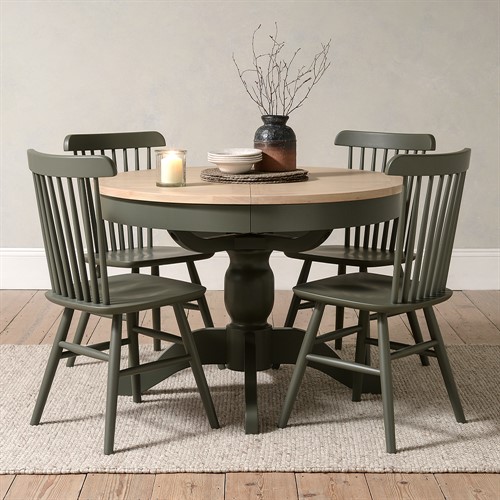 Chester Forest Green 4-6 Seater Round Extending Dining Table