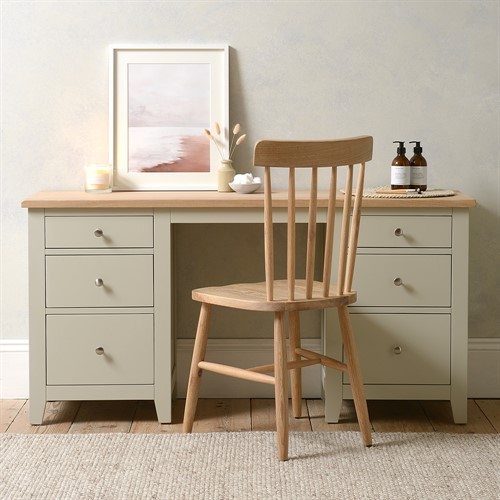 Chester Stone Double Pedestal Dressing Table