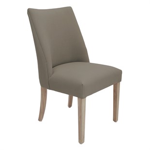 Chester Oak Upholstered Dining Chair - Grey