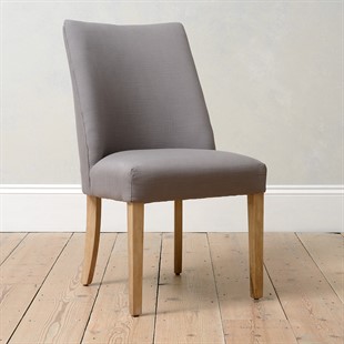 Inglesham Whitewash Oak Grey Linen Dining Chair