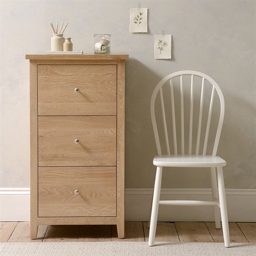 Inglesham Whitewash Oak 3 Drawer Filing Cabinet