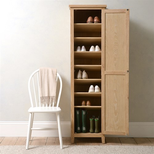 Inglesham Whitewash Oak Tall Shoe Cupboard