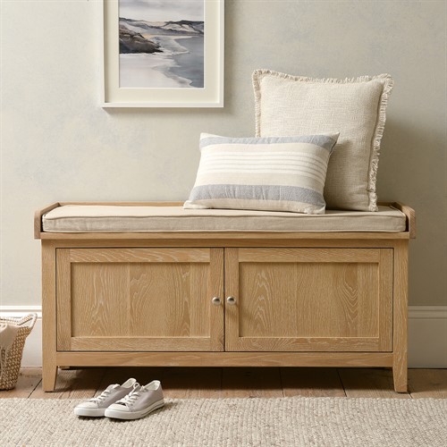 Inglesham Whitewash Oak Hidden Shoe Cupboard