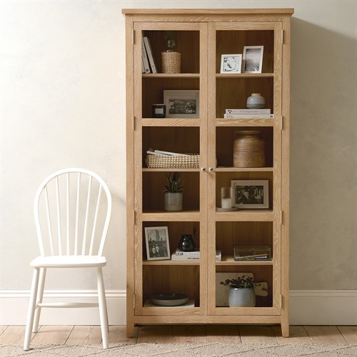 Inglesham Whitewash Oak Glass Display Cabinet