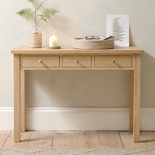 Inglesham Whitewash Oak Console Desk