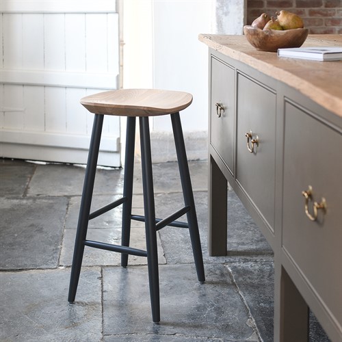 Inglesham Whitewash Oak Backless Bar Stool - 2 Tone