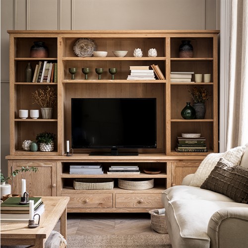 Inglesham Whitewash Oak TV and Media Storage Unit