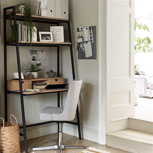 Moreton Metal and Raw Oak Ladder Desk - The Cotswold Company