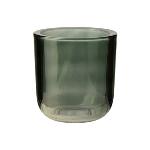 Glass Tealight Holder 9x9.5cm Green
