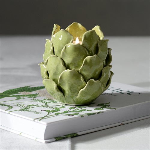 Green Porcelain Artichoke Tealight Holder