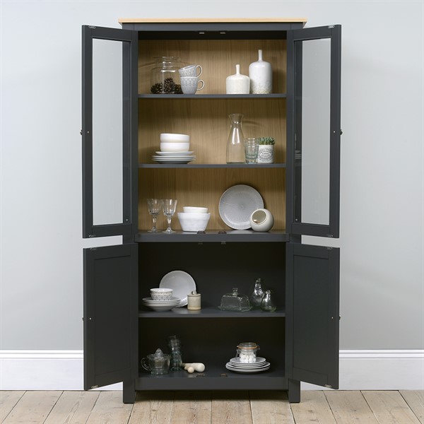 Ellwood Charcoal Glazed Display Cabinet - The Cotswold Company