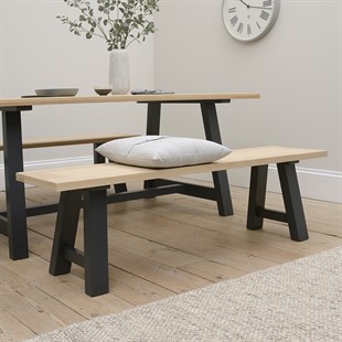 Chester Charcoal Mid-Sized Trestle Bench