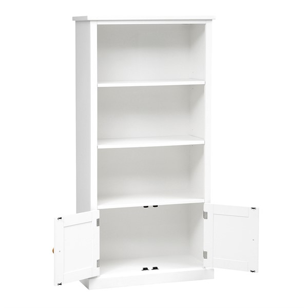 Littleton Warm White Large Bookcase, Very Tall White Bookcase