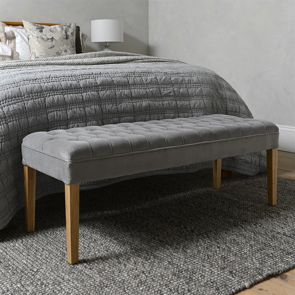 Bed Bench Slate Velvet, Bedroom Bench Size