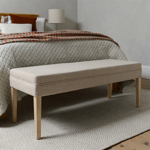 Chester Upholstered End Of Bed Bench - Stone