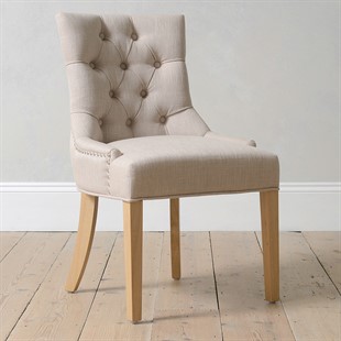 Primrose Upholstered Button Back Chair - Stone