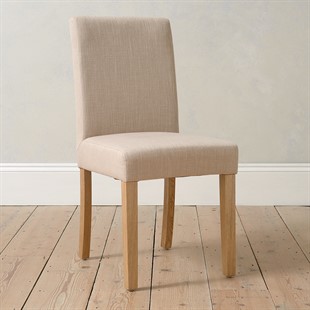 Aster  Stone Linen Straight Back Chair