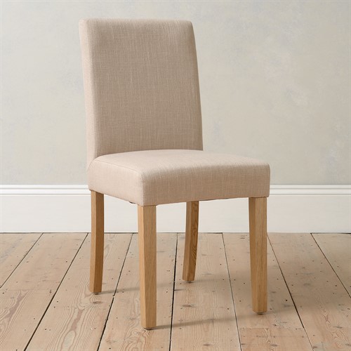 Aster  Stone Linen Straight Back Chair