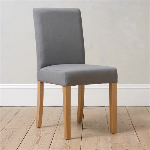 Aster Grey Linen Straight Back Chair