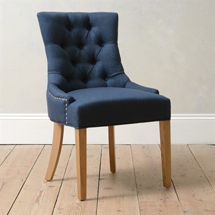 Primrose Upholstered Button Back Chair - Navy