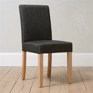 Aster Charcoal Linen Straight Back Chair