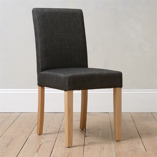 Aster Charcoal Linen Straight Back Chair