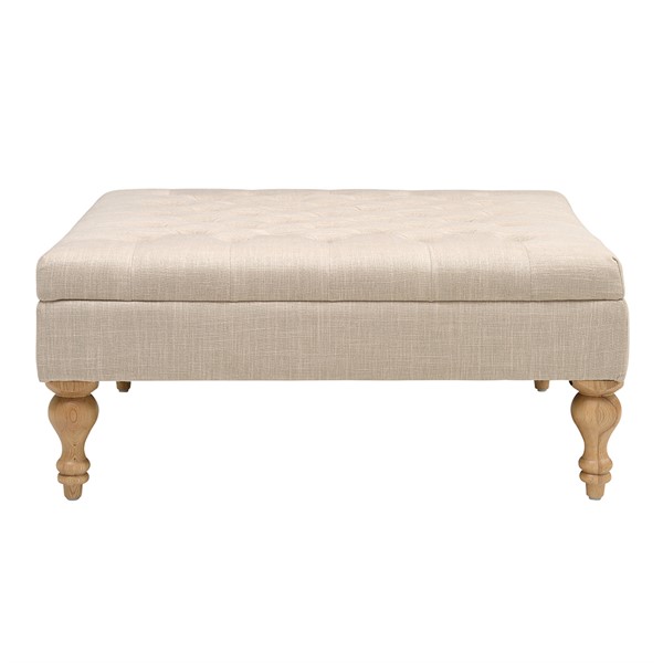 Clover Buttoned Coffee Table Stone Linen The Cotswold Company