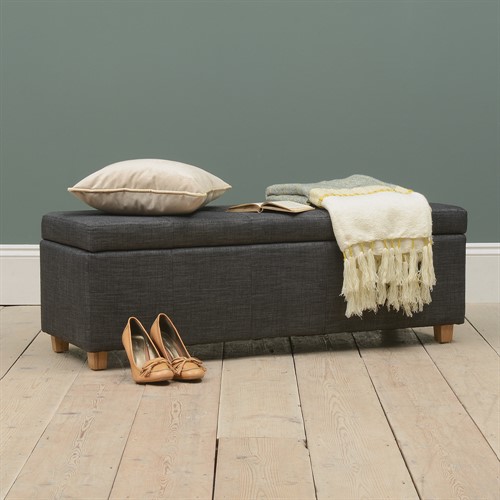 Portland Grey Ottoman Box The Cotswold Company