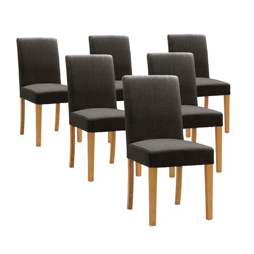 Set of 6 Aster Straight Back Chairs - Charcoal