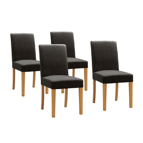 Set of 4 Aster Straight Back Chairs - Charcoal