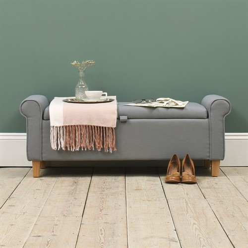 Portland Grey Ottoman Box The Cotswold Company