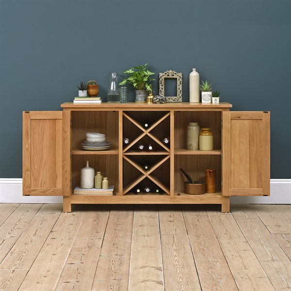 Newark Oak Wine Rack Sideboard The Cotswold Company