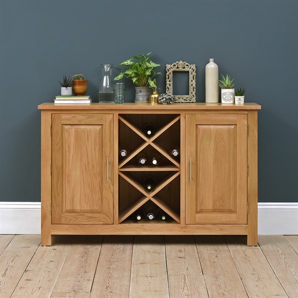 Newark Oak Wine Rack Sideboard - The Cotswold Company