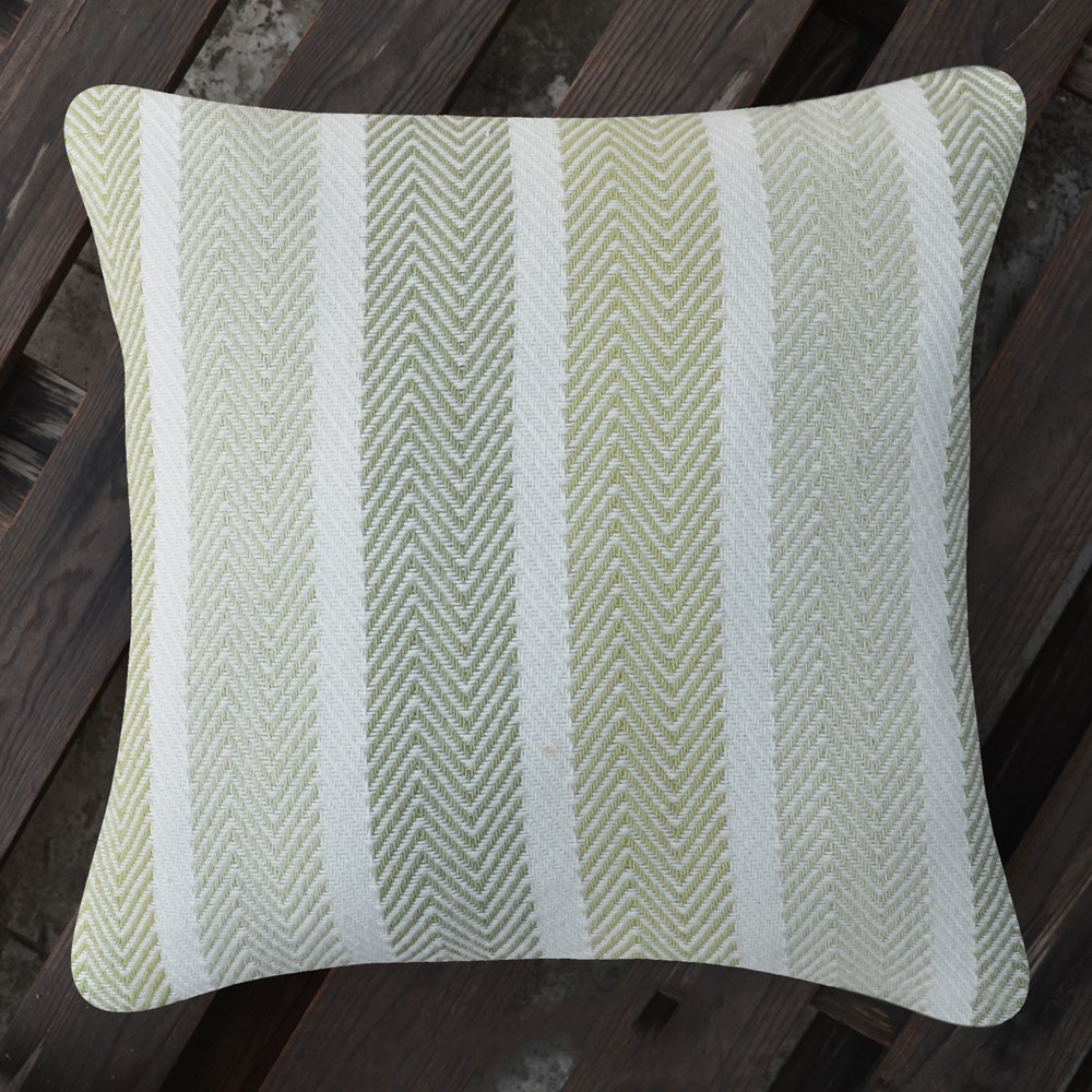 Hatton Herringbone Stripe Cushion - Apple - The Cotswold Company