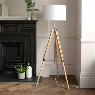 Easel Floor Lamp - Light Wood