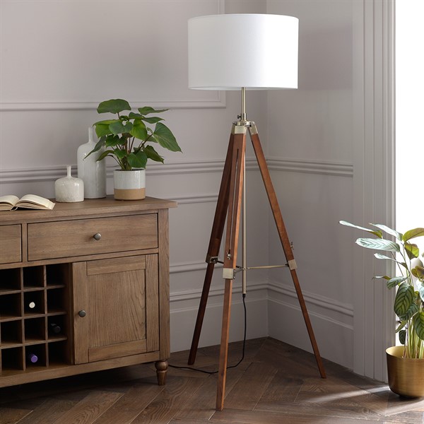 Easel Floor Lamp Dark Wood The, Threshold Wood Tripod Floor Lamp